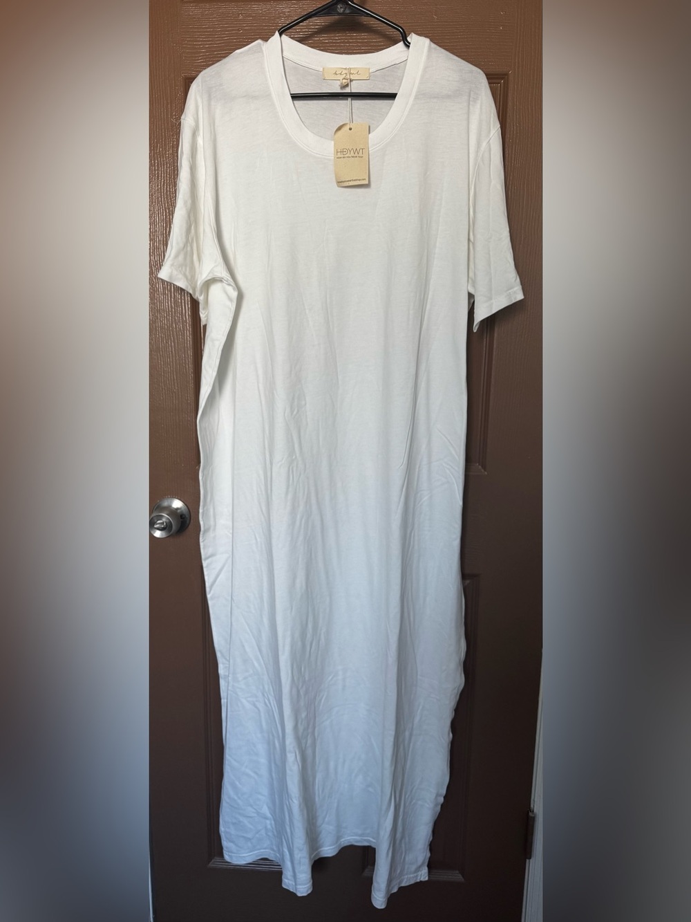 HDYWT White Short-Sleeve Maxi Dress